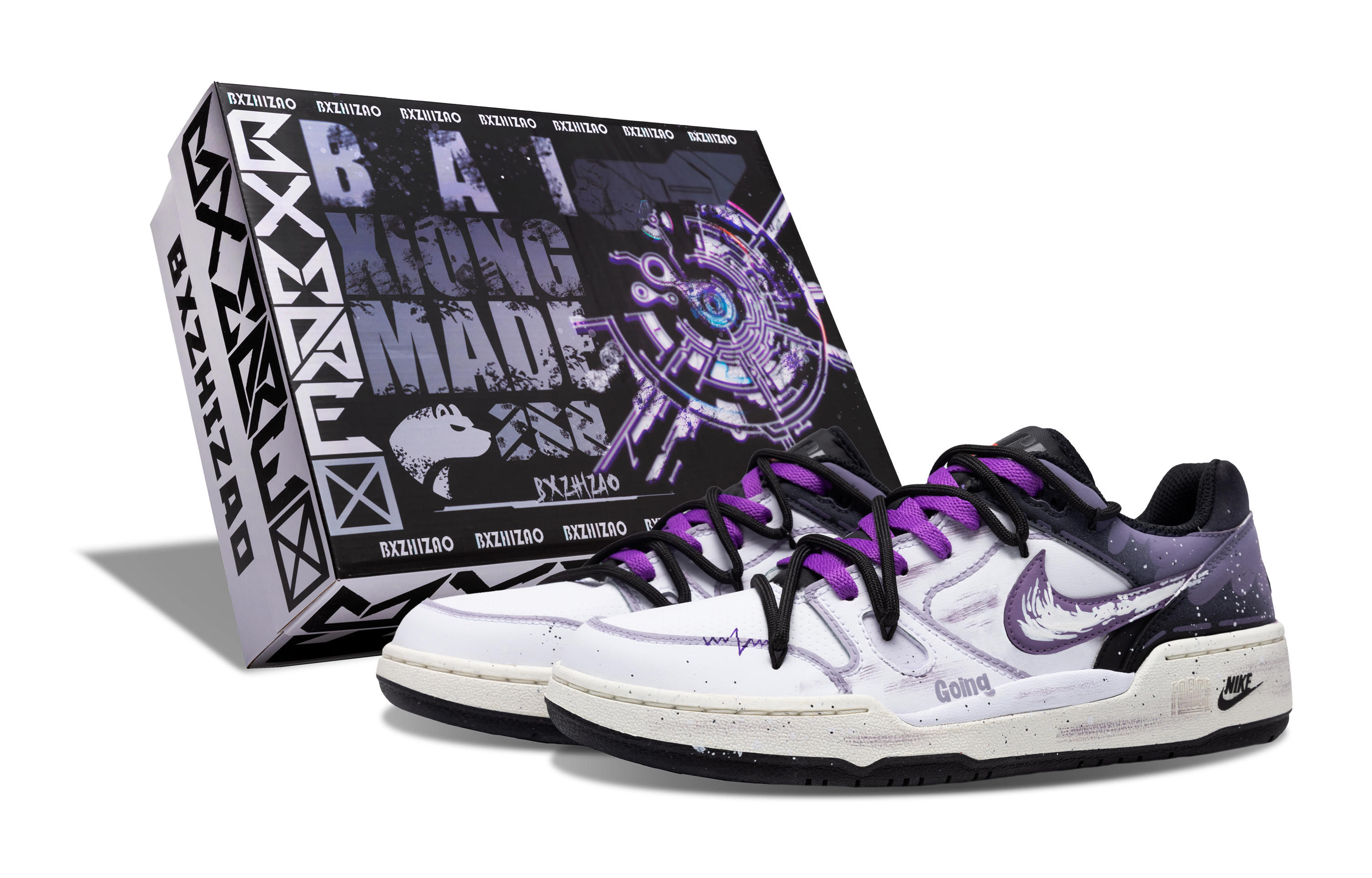 

Nike Кроссовки для скейтбординга Full Force Low Top, мужские, черные, фиолетовые