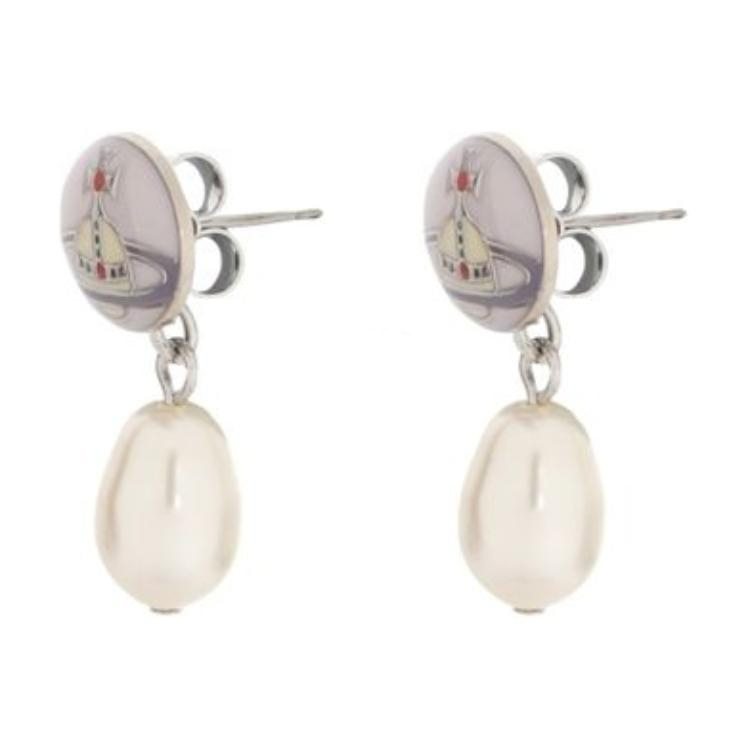 

Vivienne Westwood Серебряные серьги из латуни для женщин White/Silver