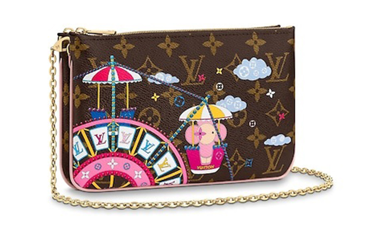 

Двойная косметичка на молнии Monogram Vivienne Holiday Rose Ballerine Pink LOUIS VUITTON
