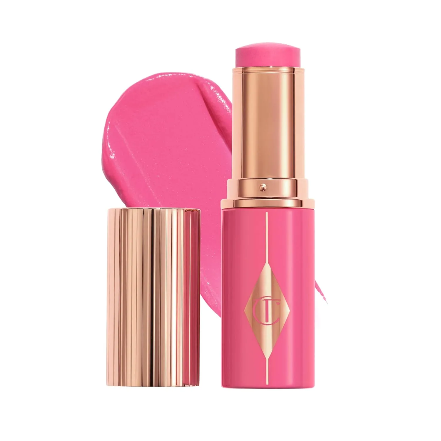 Румяна-стик Charlotte Tilbury Unreal Healthy Glow - кремовая текстура с возможностью наслаивания и ухаживающими компонентами - легко наносятся, растушевываются и придают коже сияние., Pinky Glow - vibrant cool pink