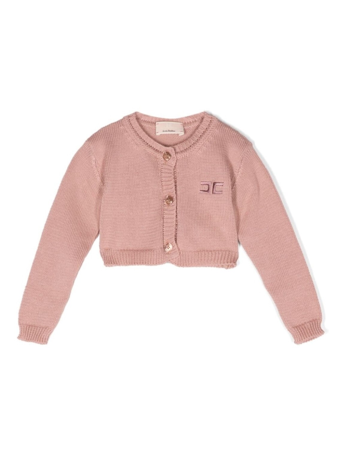 

Elisabetta Franchi La Mia Bambina кардиган с вышитым логотипом, розовый