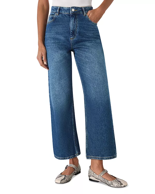 

Джинсы прямого кроя до щиколотки из денима Whistles, синий