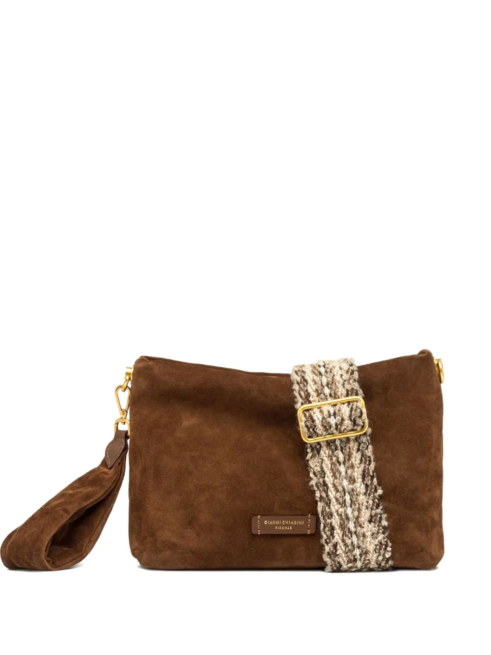 

Сумка-клатч Brenda из замши с ремешком на запястье GIANNI CHIARINI, коричневый