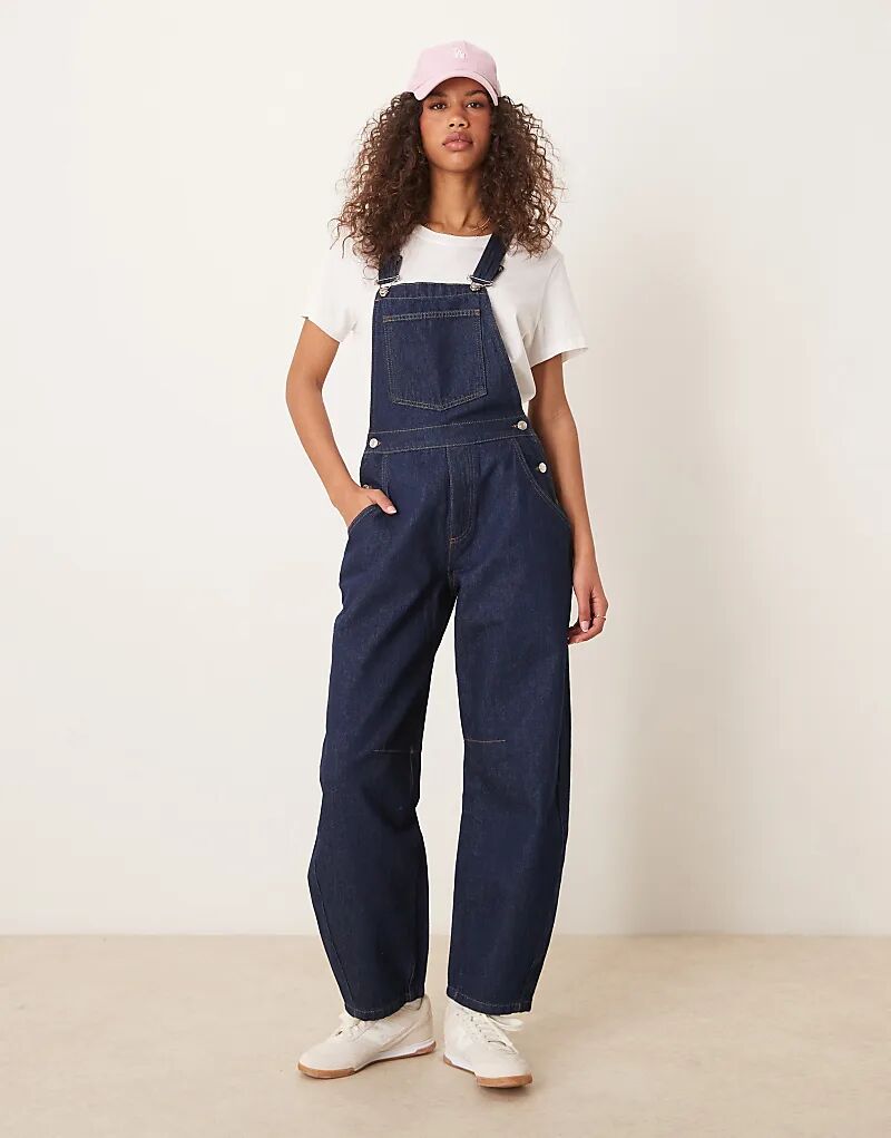

Джинсовый комбинезон ASOS DESIGN с завышенной талией цвета индиго
