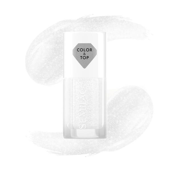 

Топ для классических лаков для ногтей, 7 мл Semilac Silver blush, цвет 04 supernova