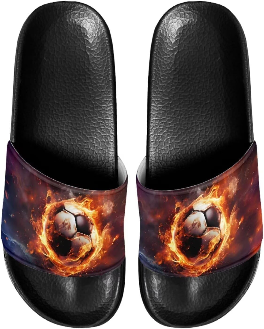 

Домашние шлепанцы JUDENTIDOS, тапочки для ванной, слайдоны, повседневная обувь для мужчин и женщин, Fire Soccer Ball