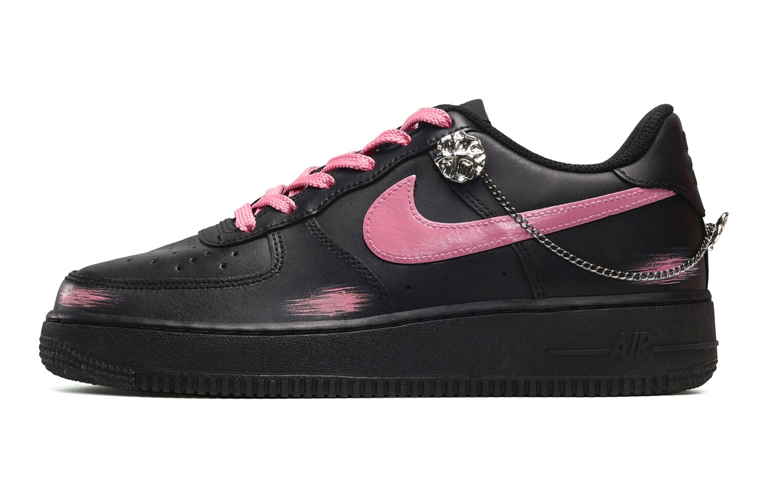 

Кроссовки Nike Air Force 1 Skateboard Shoes Women's Low-Top Black Pink, Черный, Кроссовки Nike Air Force 1 Skateboard Shoes Women's Low-Top Black Pink