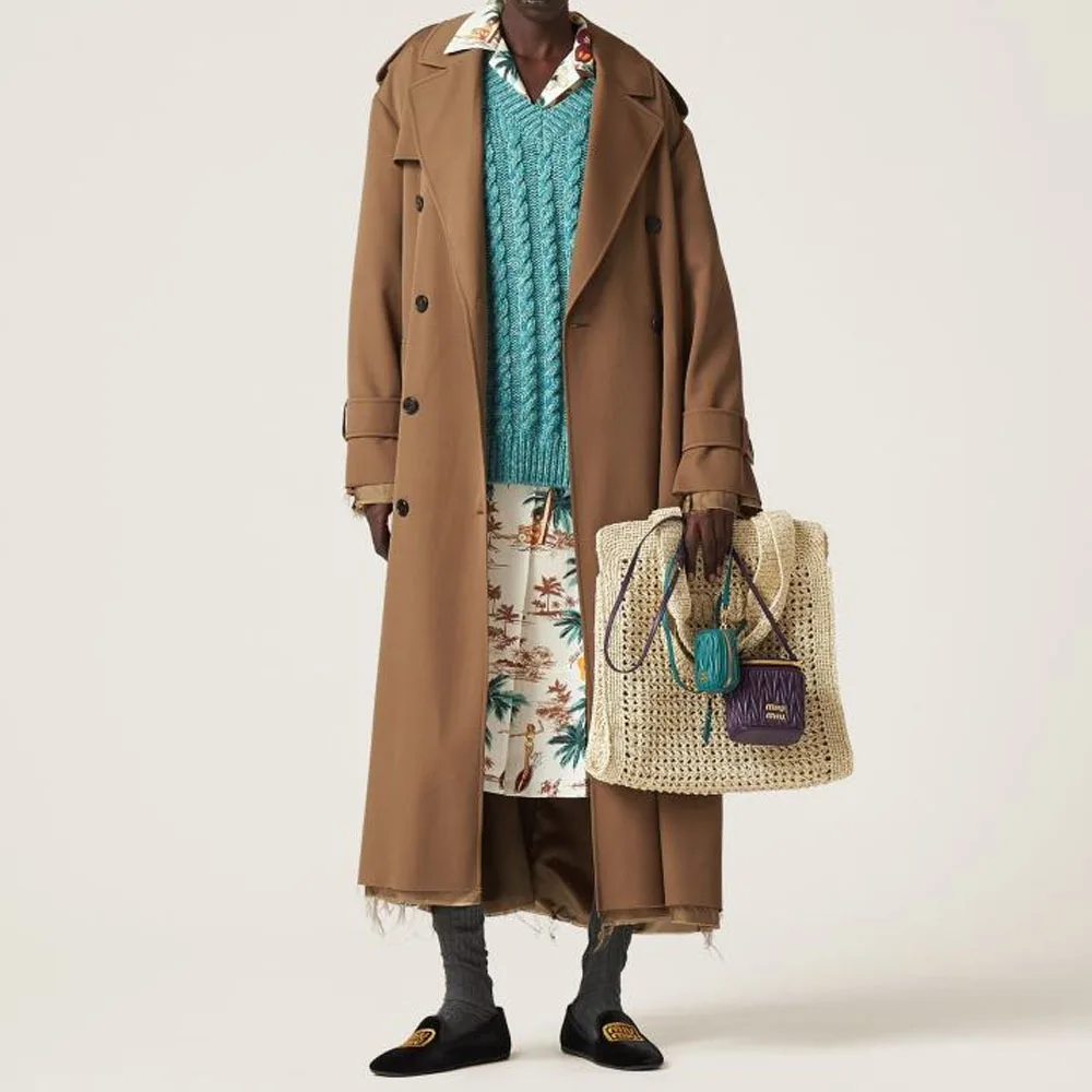 MIU MIU FW23 Вязаный свитер женский бирюзовый — фото 4