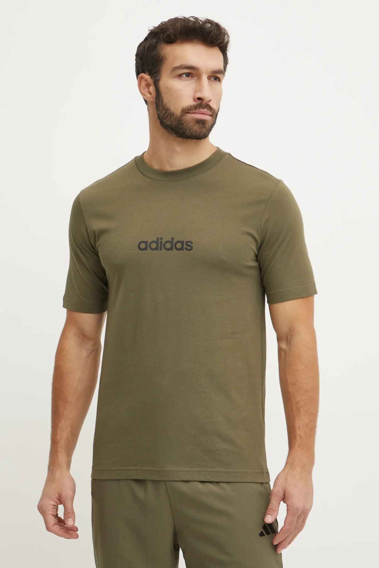 

Футболка Essentials Linear из хлопка Adidas, зеленый