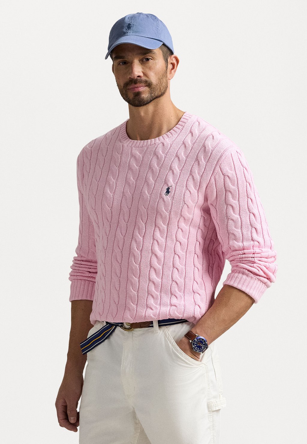 

Джемпер CABLE KNIT COTTON SWEATER Polo Ralph Lauren Big & Tall, розовый