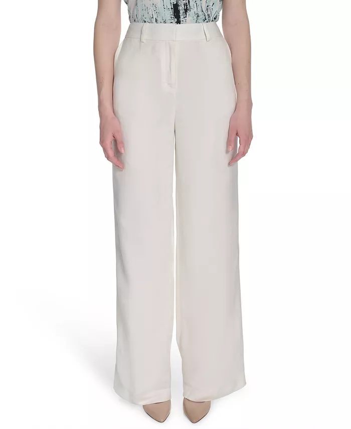 

Женские льняные брюки свободного кроя Calvin Klein, коричневый/бежевый