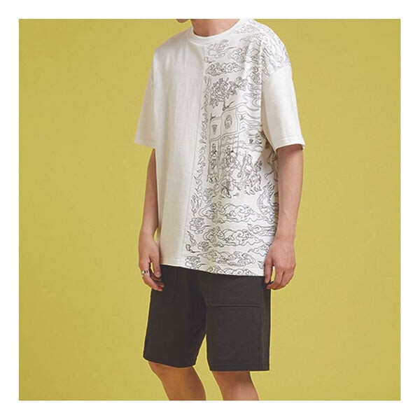 

Футболка men's flame pattern logo casual short sleeve white Converse, белый