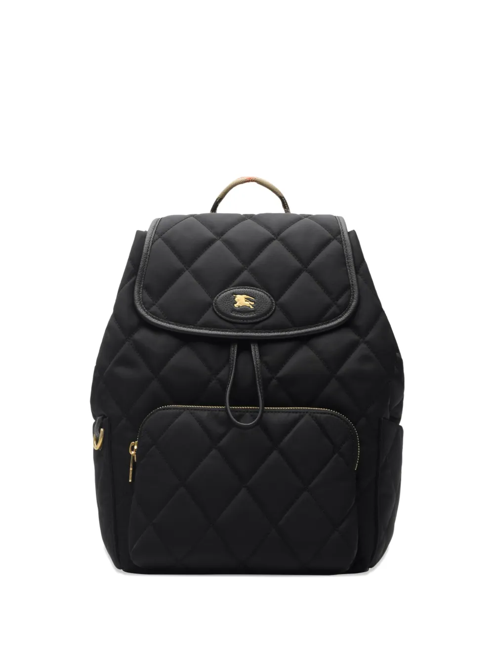 

Стеганый рюкзак с кожаной отделкой BURBERRY, черный