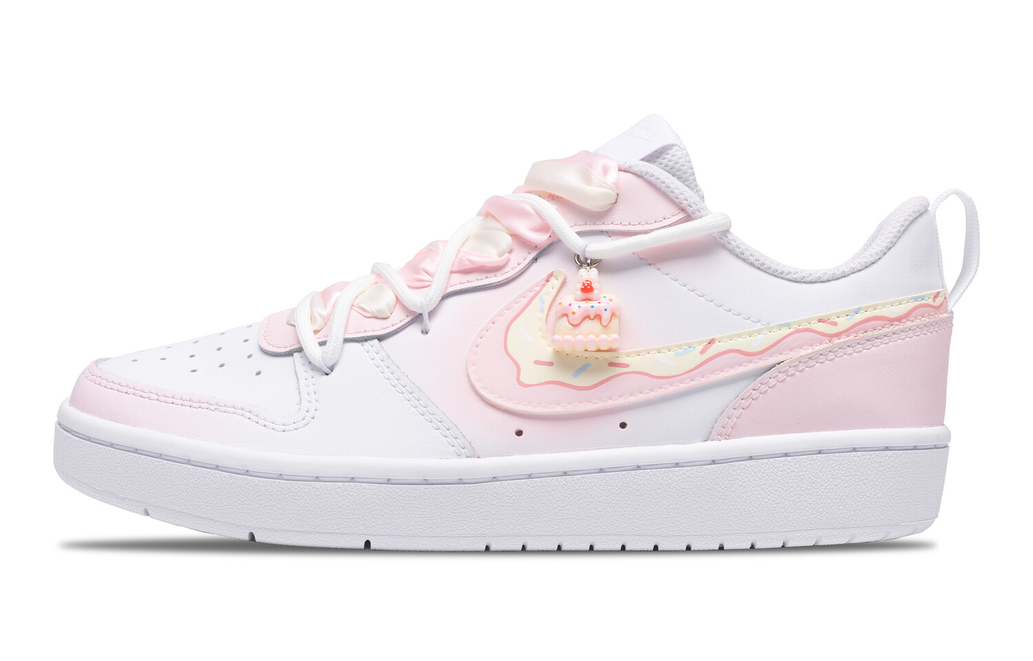

Кроссовки Nike Court Borough Skateboard Shoes Women's Low-Top White Pink, Розовый, Кроссовки Nike Court Borough Skateboard Shoes Women's Low-Top White Pink