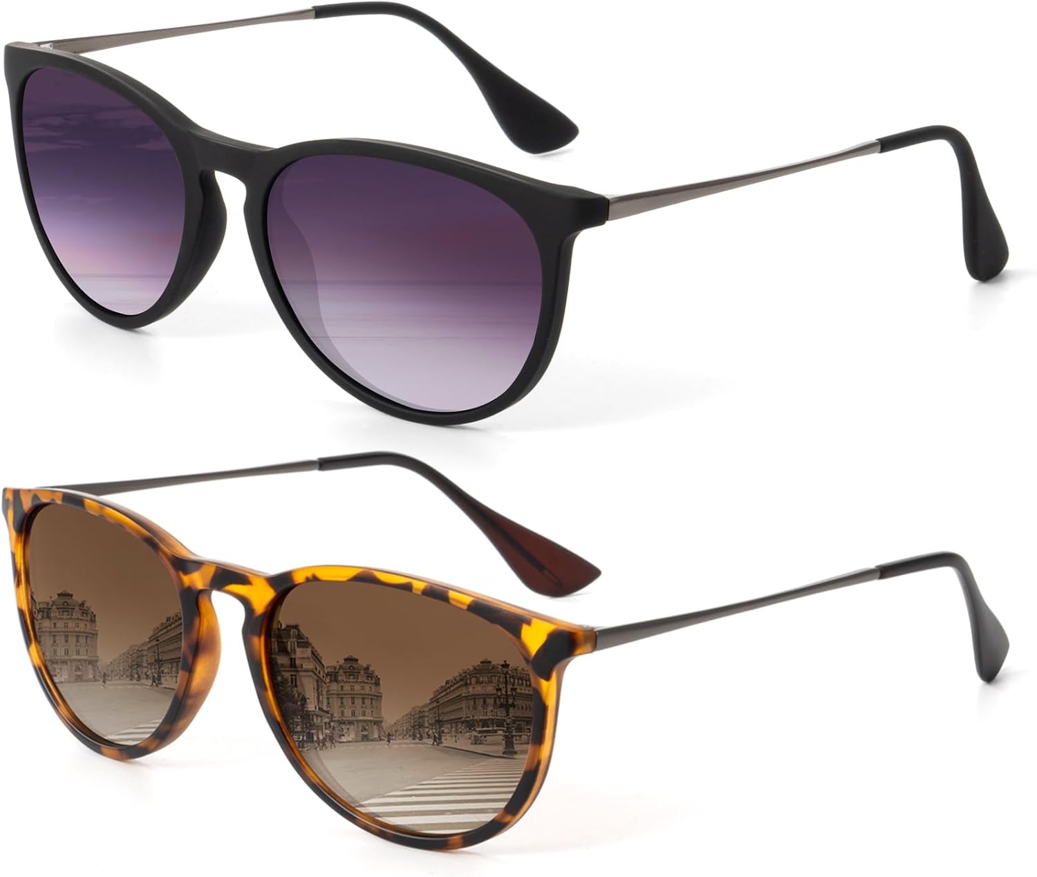 

Женские поляризованные солнцезащитные очки KALIYADI: модные солнцезащитные очки с защитой от УФ-излучения UV400 в стиле ретро для вечеринок, пляжа и шопинга, B2 Gradient Purple + Gradient Brown