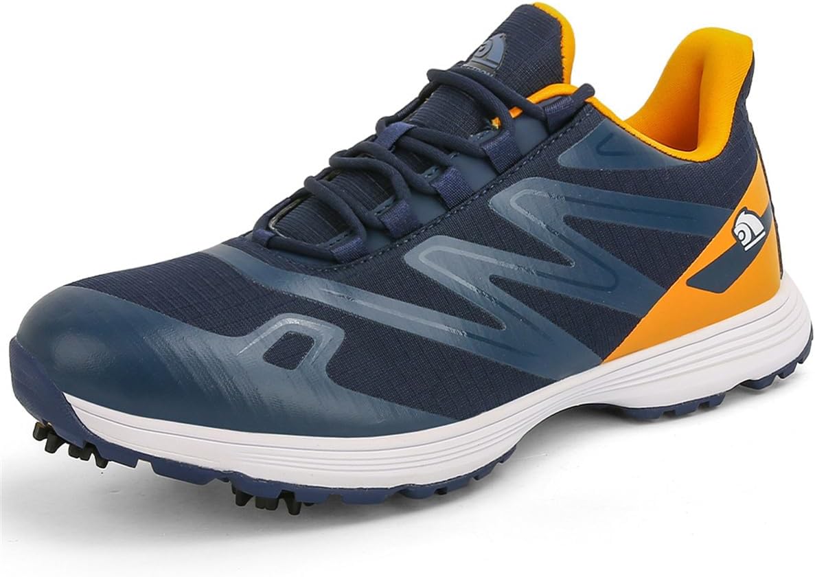 

Гольф обувь с шипами, кроссовки для тренировок и прогулок для мужчин, легкие антискользящие кроссовки для гольфа Omcam, желтый