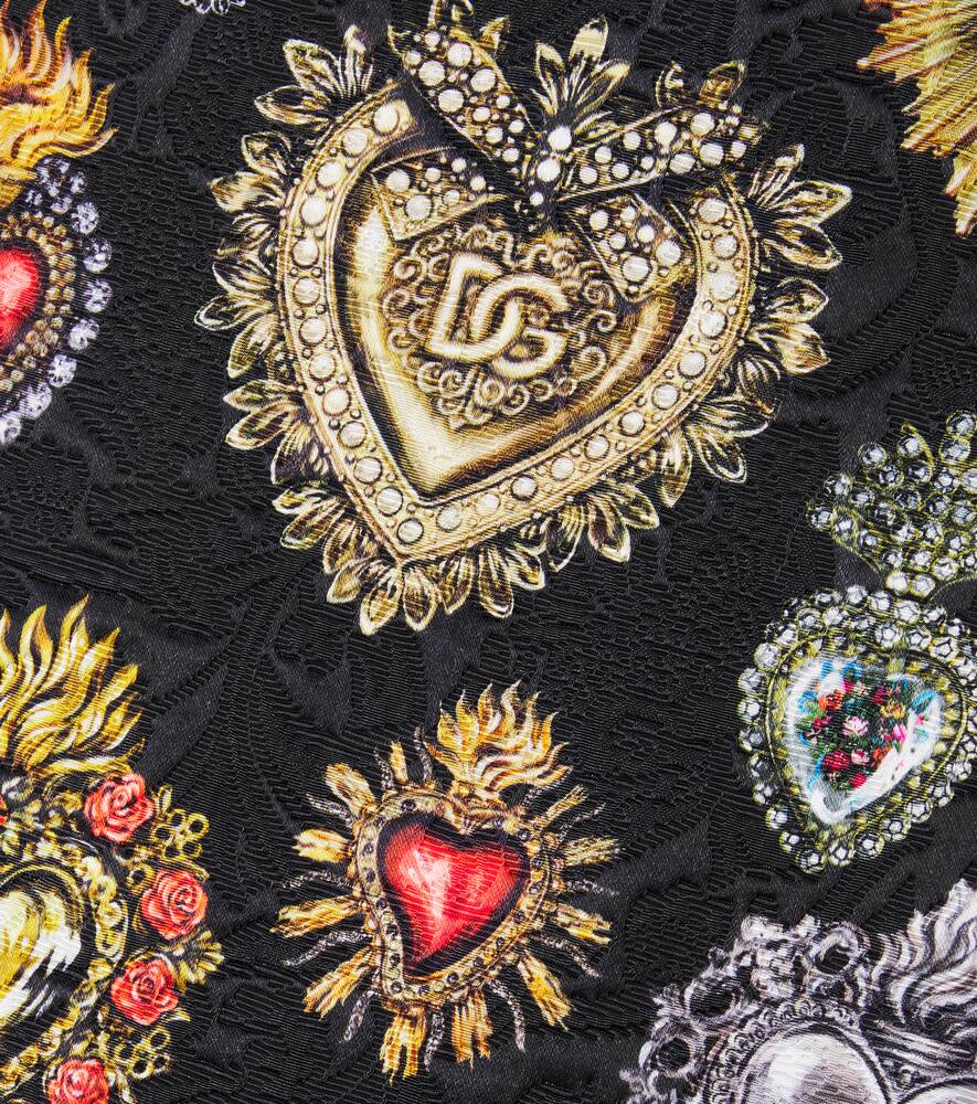 Платье из принтованного жаккарда Dolce&Gabbana Kids, Black — фото 3