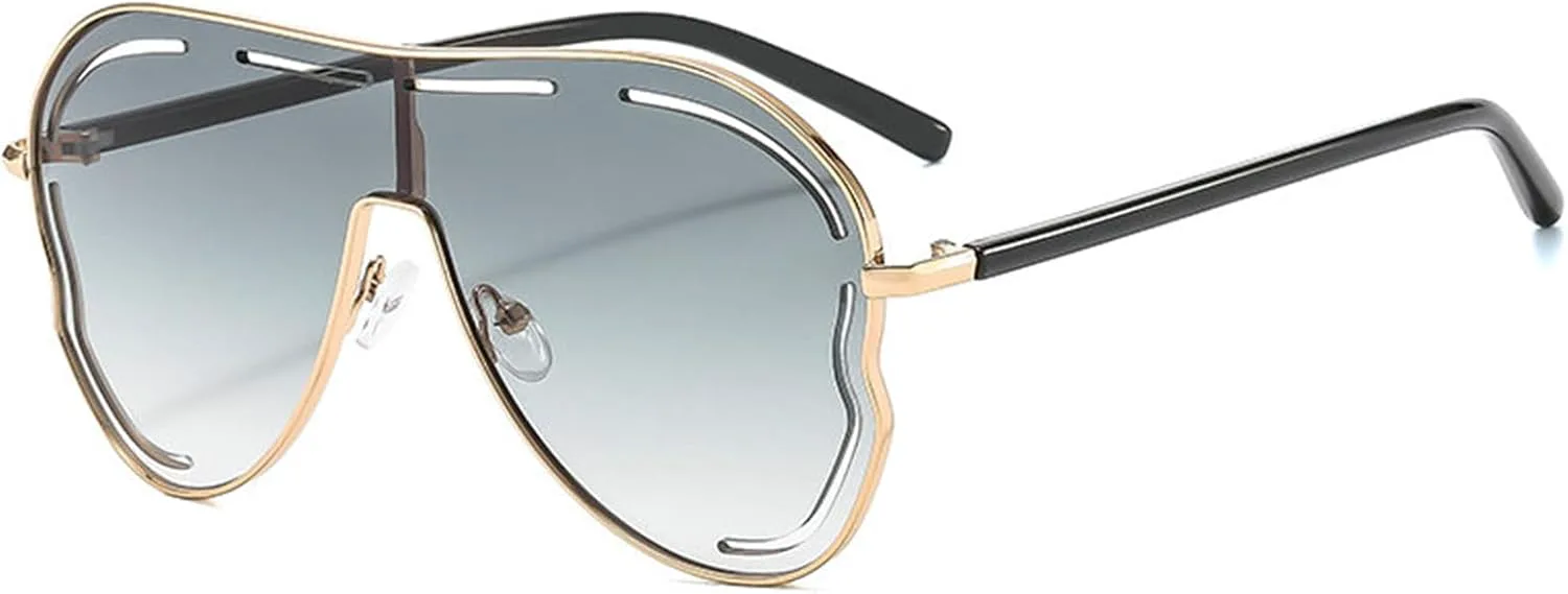 

Willochra — большие солнцезащитные очки-пилот для женщин, модные, в крупной оправе, цельные, овальной формы, в стильной металлической оправе, зеленые, C7