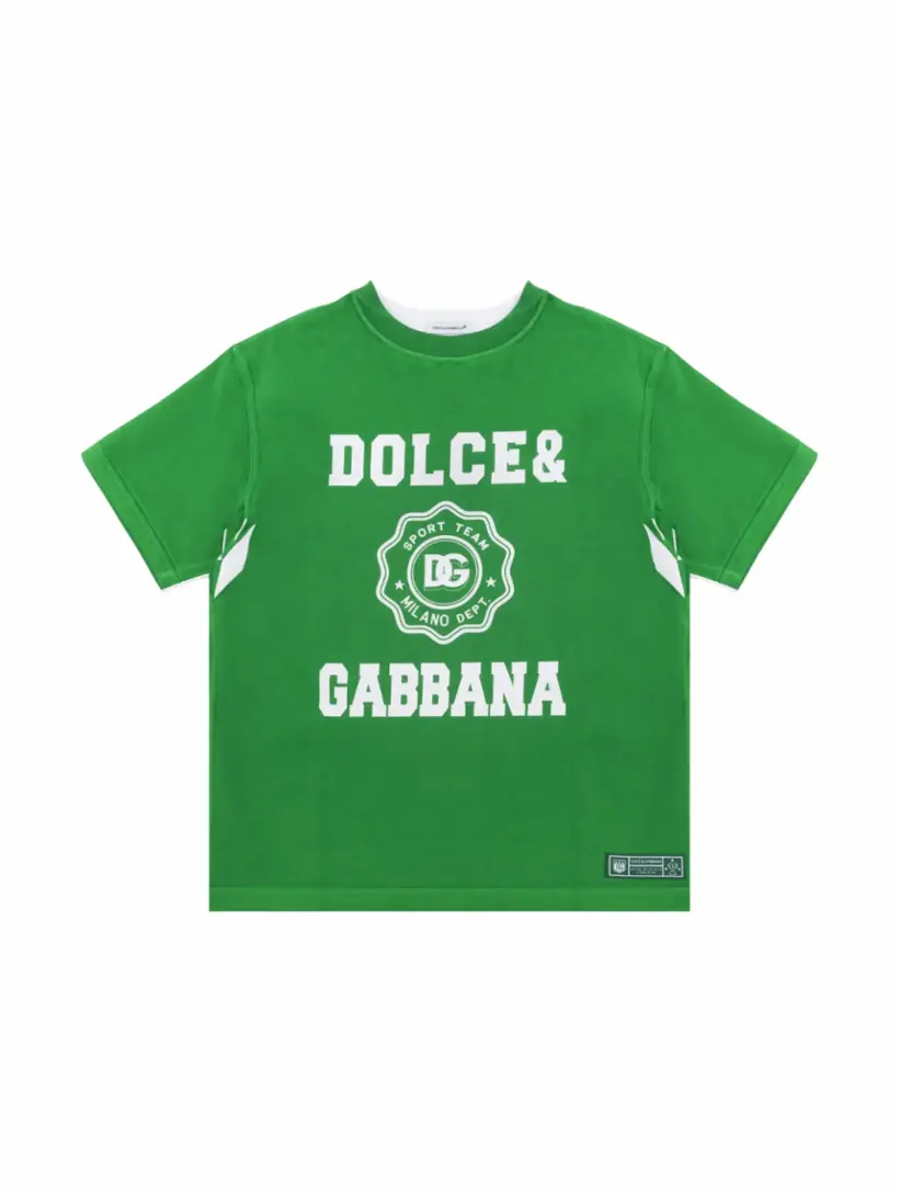 

Хлопковая футболка с логотипом Dolce&Gabbana, зелёный