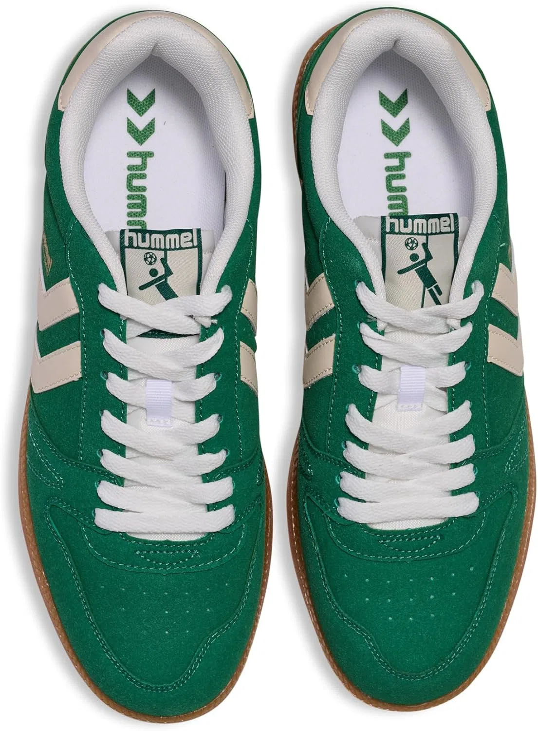 Кроссовки для гандбола Hummel из синтетической замши, зеленые, артикул 222812-6170 — фото 3