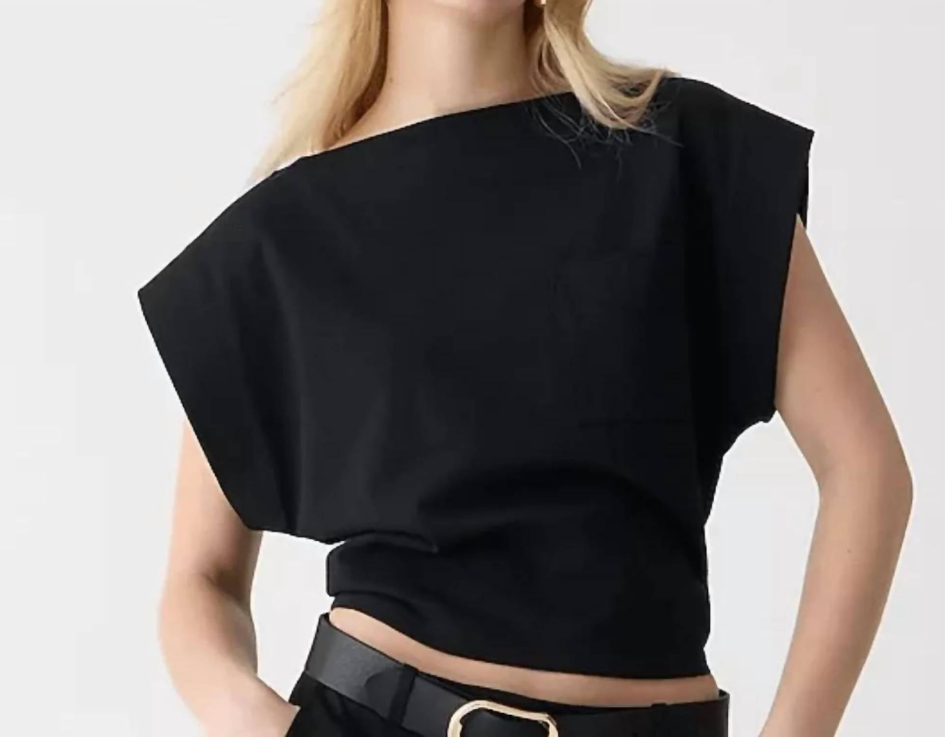 

Футболка с вырезом-лодочкой черного цвета J.Crew