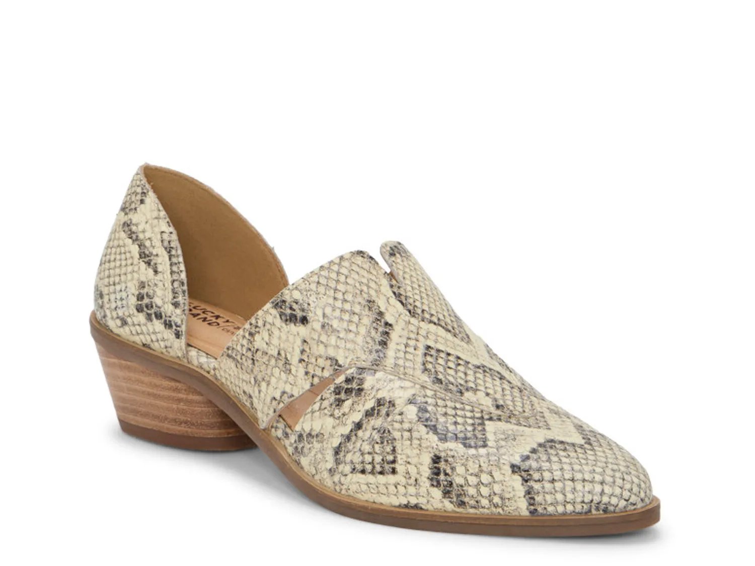 Слипоны Lucky Brand Minnsy Slip-On, Beige Snake Print Leather