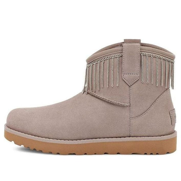 

Зимние ботинки классические мини с бахромой Ugg, серый