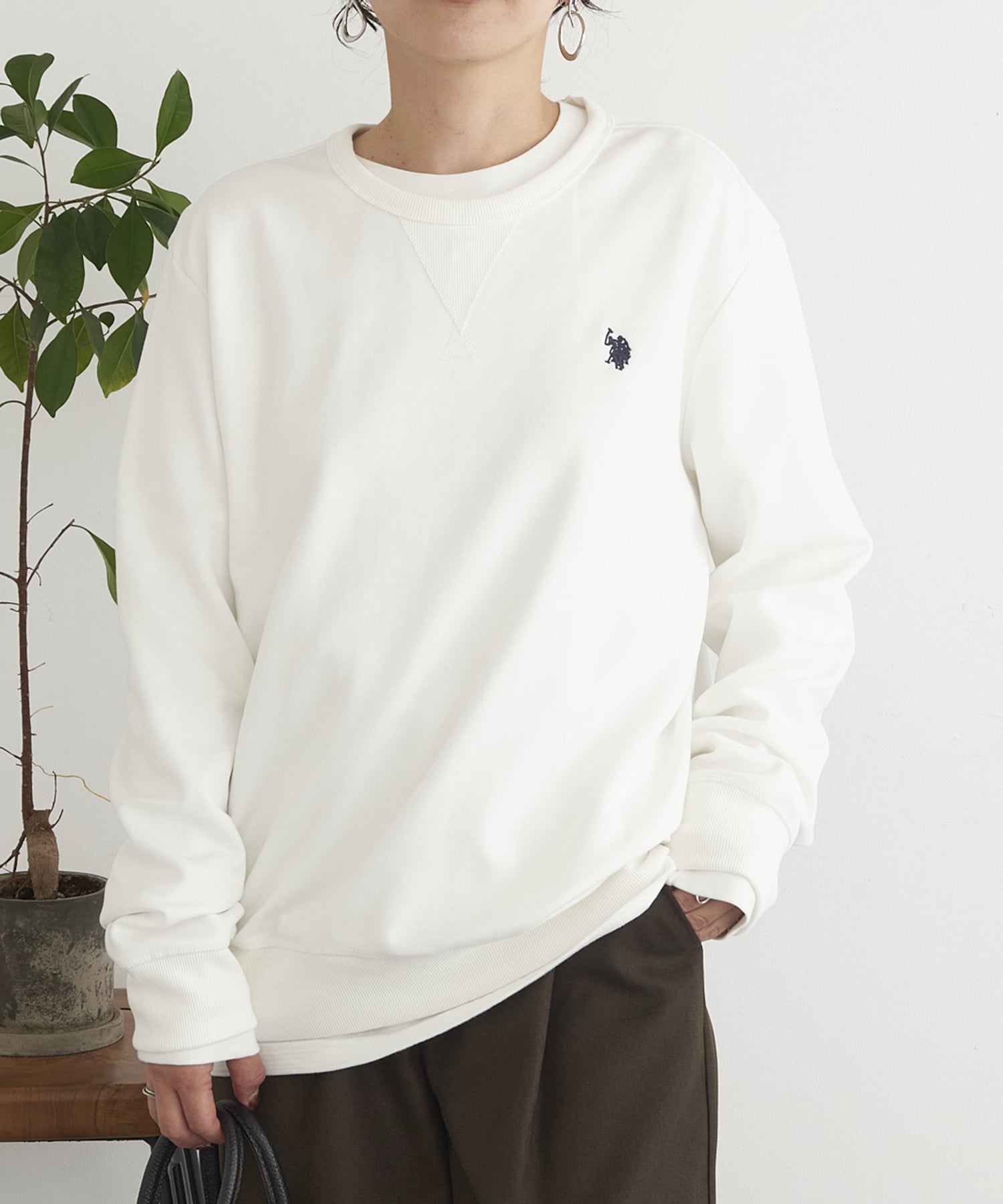 Толстовка US POLO ASSN./One-Point Logo Double-Face с трехниточной строчкой ST. U.S. Polo Assn., WHT — фото 3