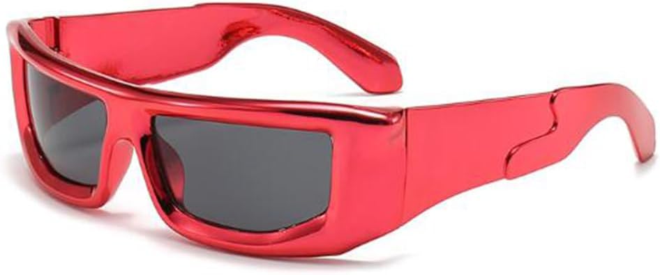 

Солнцезащитные очки Square Toad: модные солнцезащитные очки с защитой от УФ-излучения для активного отдыха и туризма sundry goods, C9 Plated Red Frame Black Gray Flakes