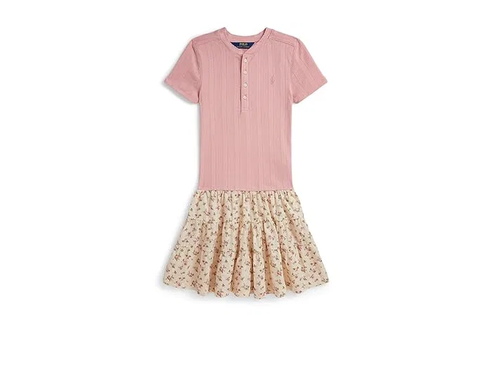 Платье с цветочной юбкой Pointelle-knit Cotton Polo Ralph Lauren Kids, Iconic Hibiscus