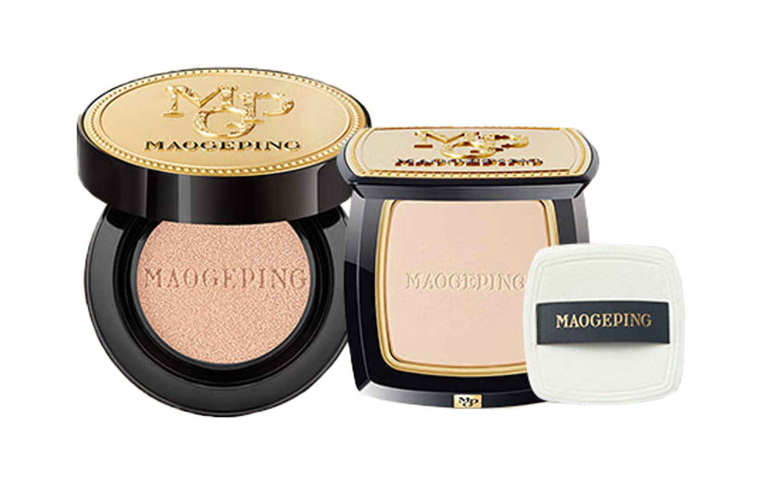 Тональная пудра Caviar Air Cushion для сияния кожи и маскировки 10g+7g MAOGEPING, Four-Piece Set — фото 2