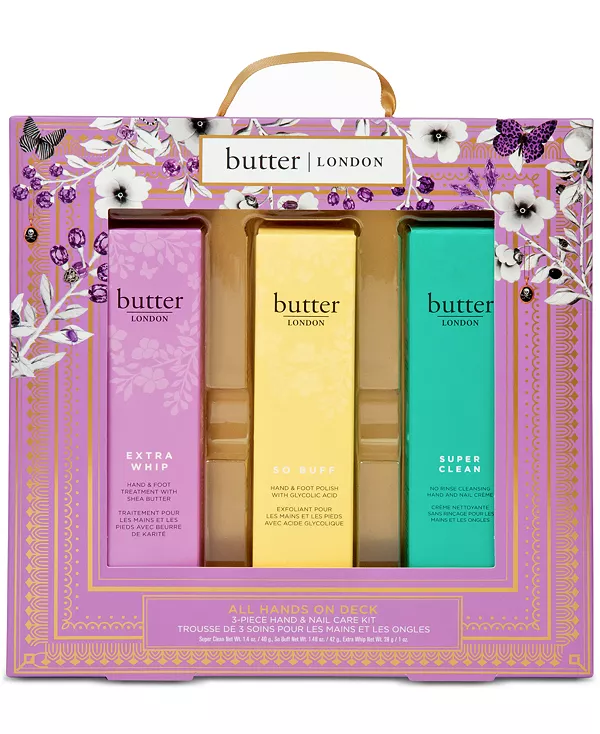 Набор из 3 предметов для ухода за руками и ногтями для всех Butter London, so buff, extra whip, super clean