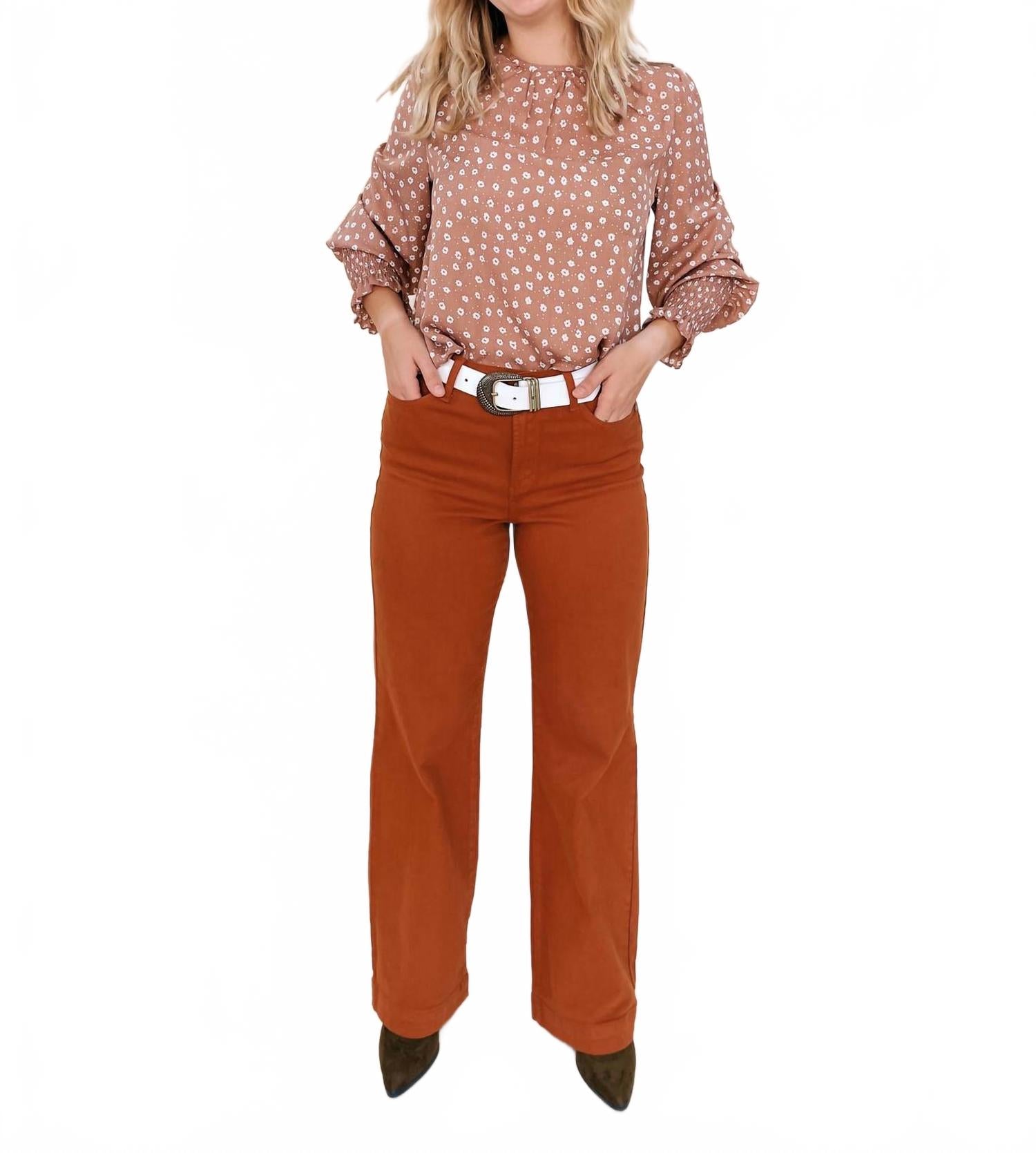 

Блузка Kate с буфами в розовом цвете PineyPalm