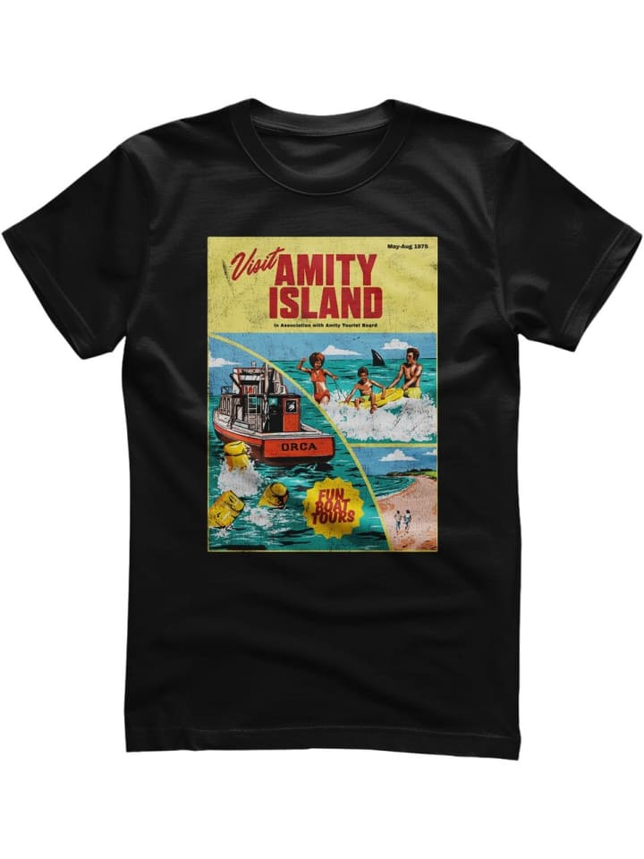 

Футболка JAWS Visit Amity Island Retro T-Shirt черного цвета Jaws, Черный, Футболка JAWS Visit Amity Island Retro T-Shirt черного цвета Jaws