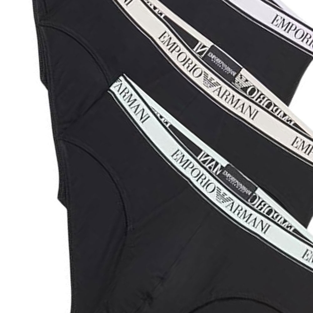 Боксеры с логотипом на поясе, упаковка из трех штук EMPORIO ARMANI, черный — фото 3