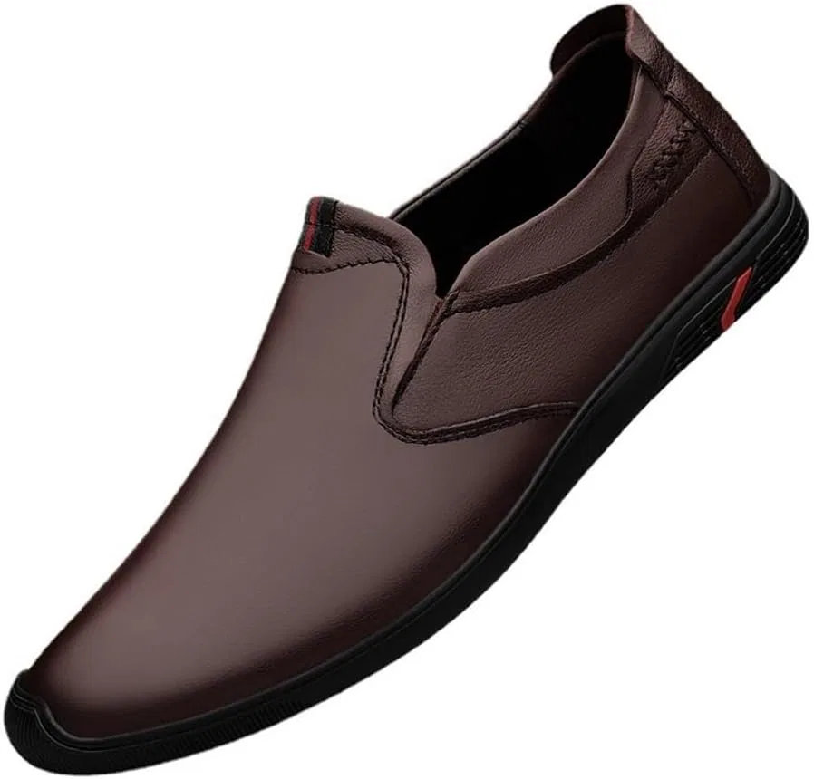Лоферы кожаные итальянские Loafers British Style, коричневый UOPYNE