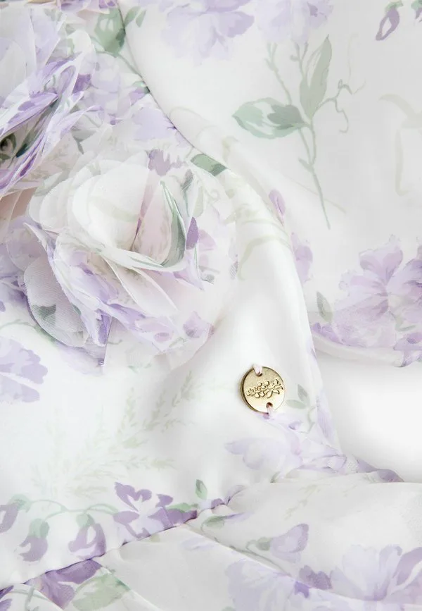 Платье-Корсаж из органзы с декоративными складками, прямого кроя. Laura Ashley, Purple Polly — фото 4