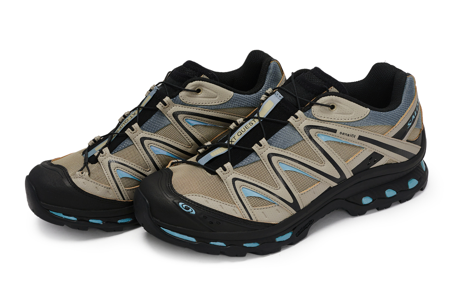 SALOMON XT Quest Уличные Кроссовки Унисекс Лоу-топ Синий - Хаки, Черный, Синий, цвет Khaki, Black, Blue — фото 4