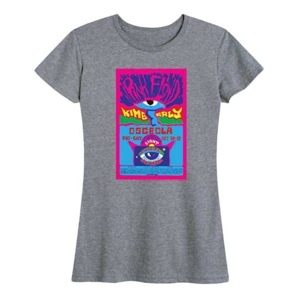 

Женская футболка с графическим постером Pink Floyd Pepperland Licensed Character, серый