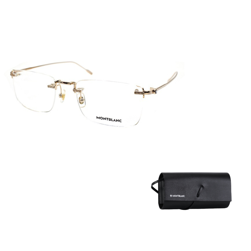 

MONTBLANC Пластиковая оправа прямоугольные очки для мужчин, Gold