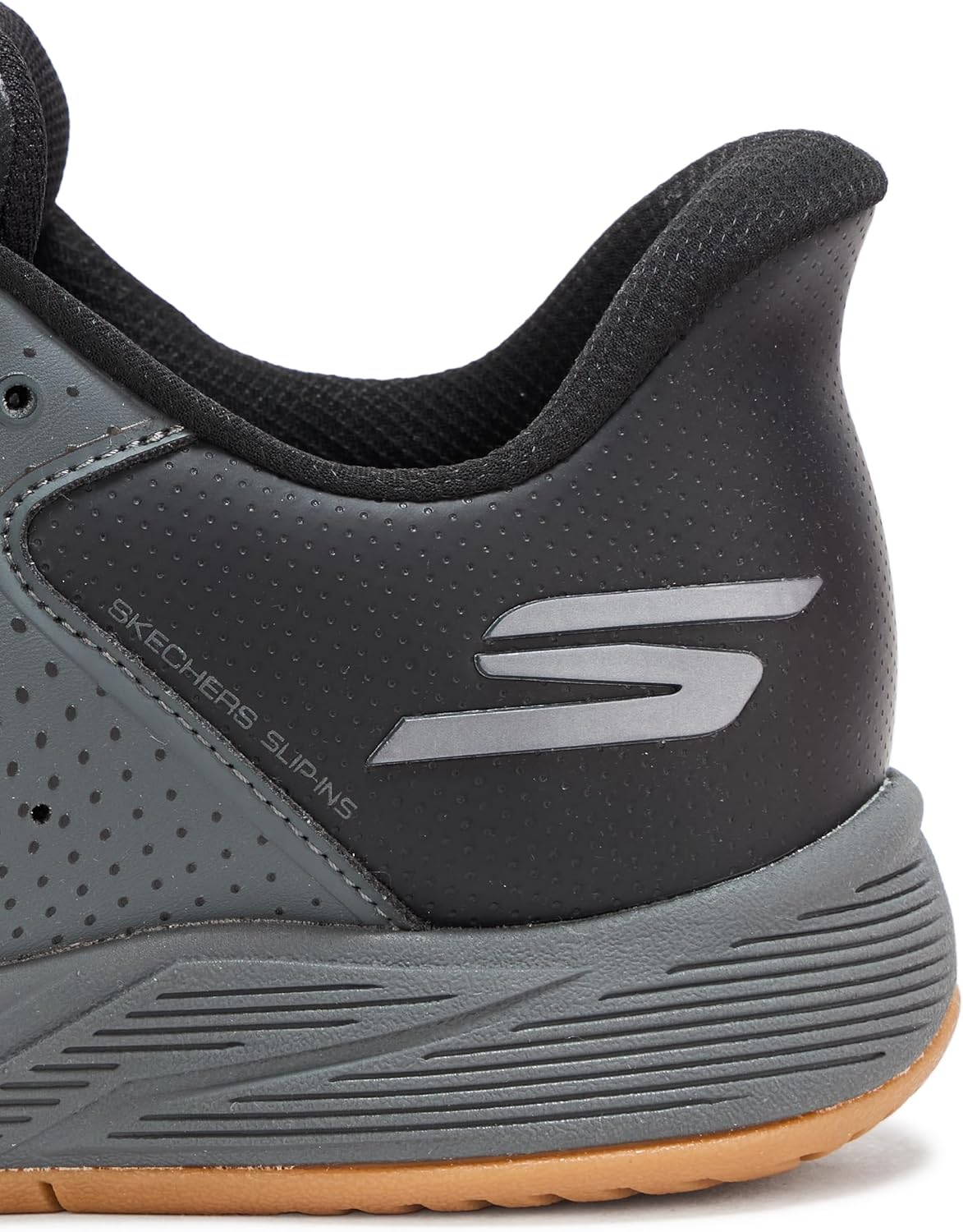 Мужские кроссовки Skechers Viper Court Reload с легким надеванием без рук, черный/угольный — фото 4
