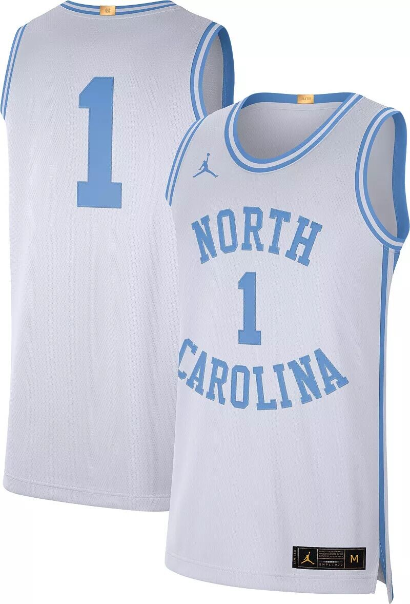 

Мужская белая баскетбольная майка Jordan North Carolina Tar Heels #1 Limited в стиле ретро