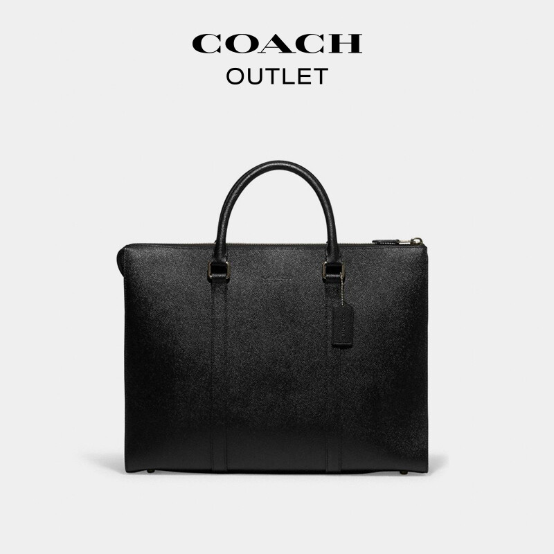 

Мужской портфель на молнии GRAHAM большой вместимости COACH, деловая сумка, черный