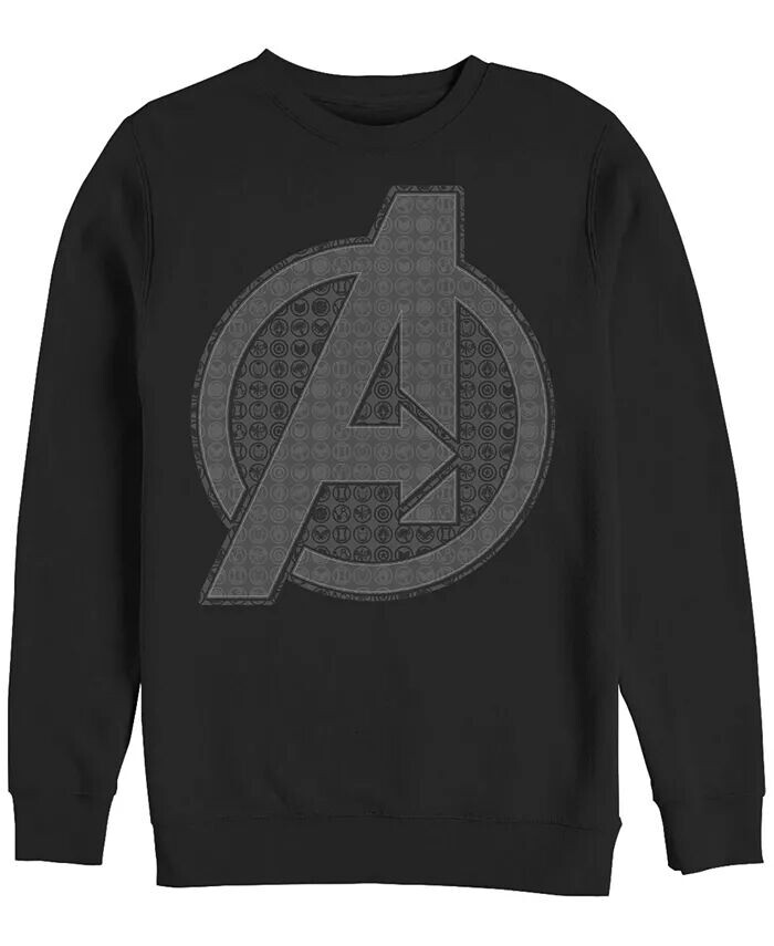 

Мужская толстовка Marvel Avengers Endgame Grayscale Icons с логотипом, флис с круглым вырезом Fifth Sun, черный