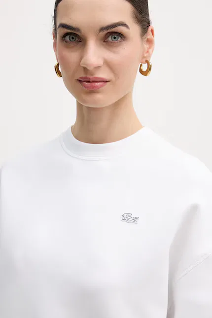 Худи Lacoste, белый, свободного кроя — фото 4