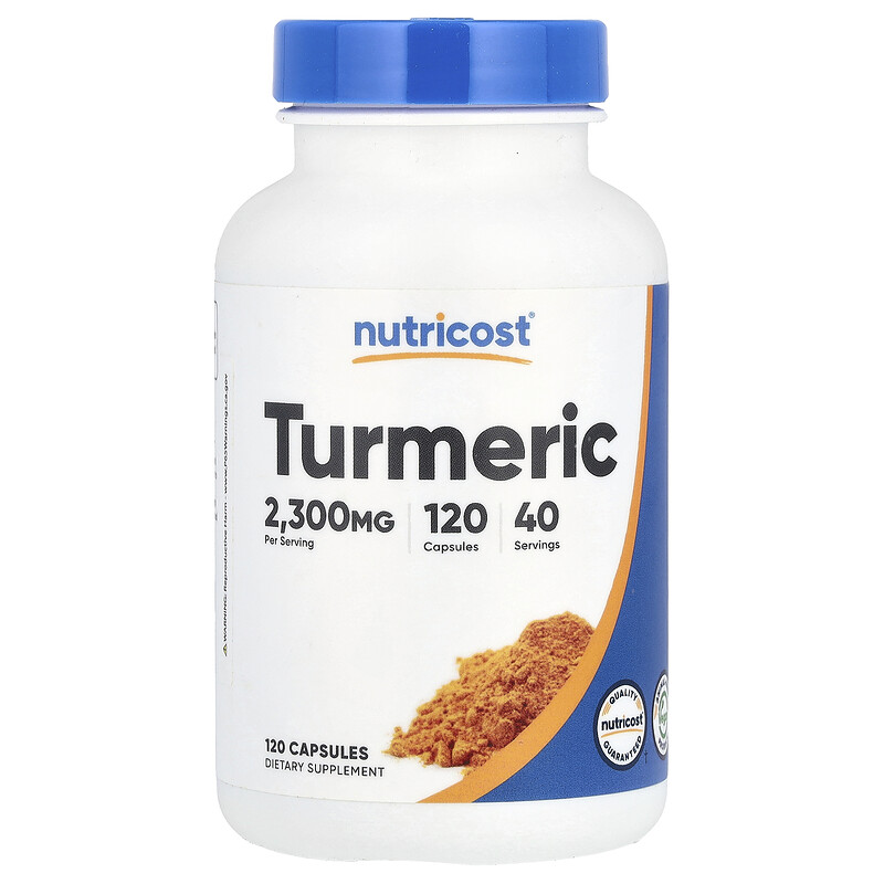 

Nutricost, куркума, 2300 мг, 120 капсул (766 мг в 1 капсуле)