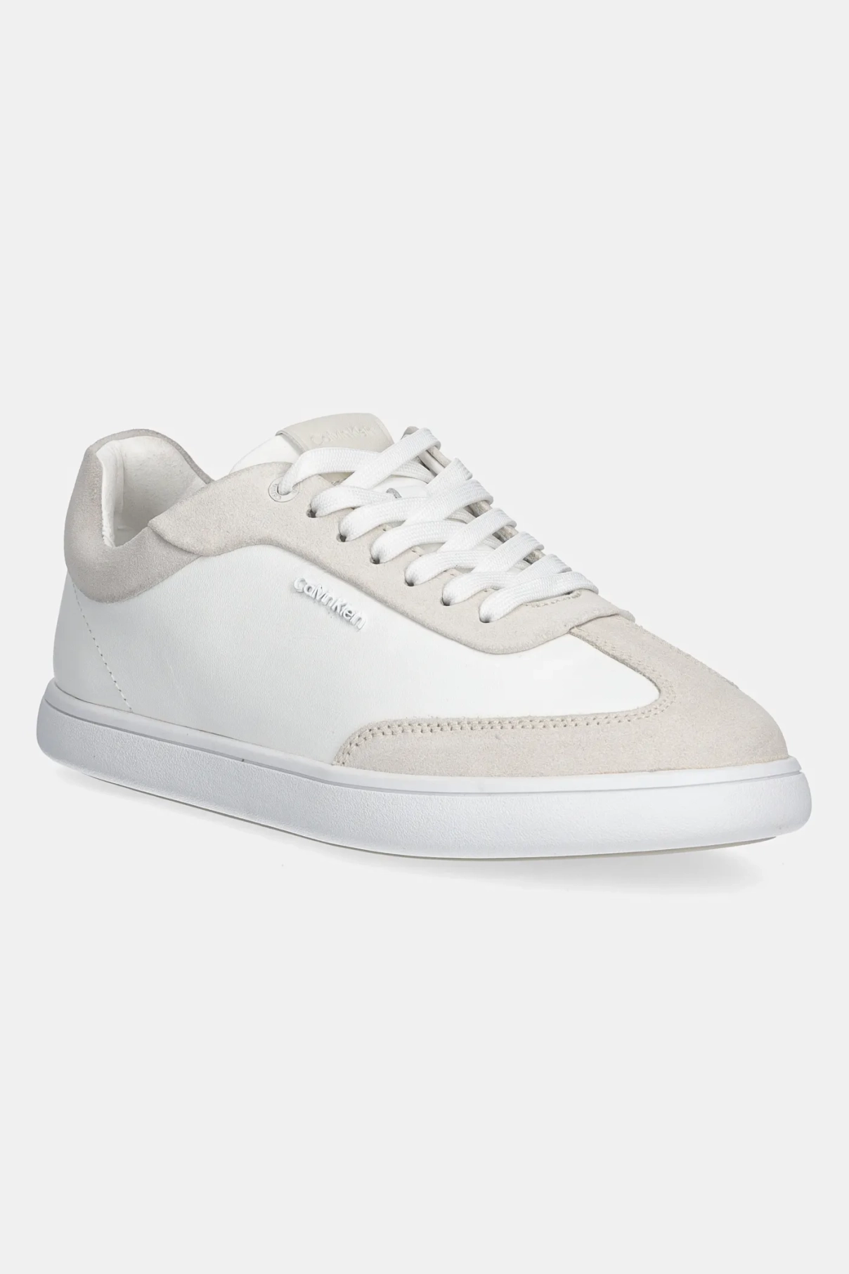 Кожаные кроссовки CUPSOLE LACE UP - LTH SUE MIX Calvin Klein, белый