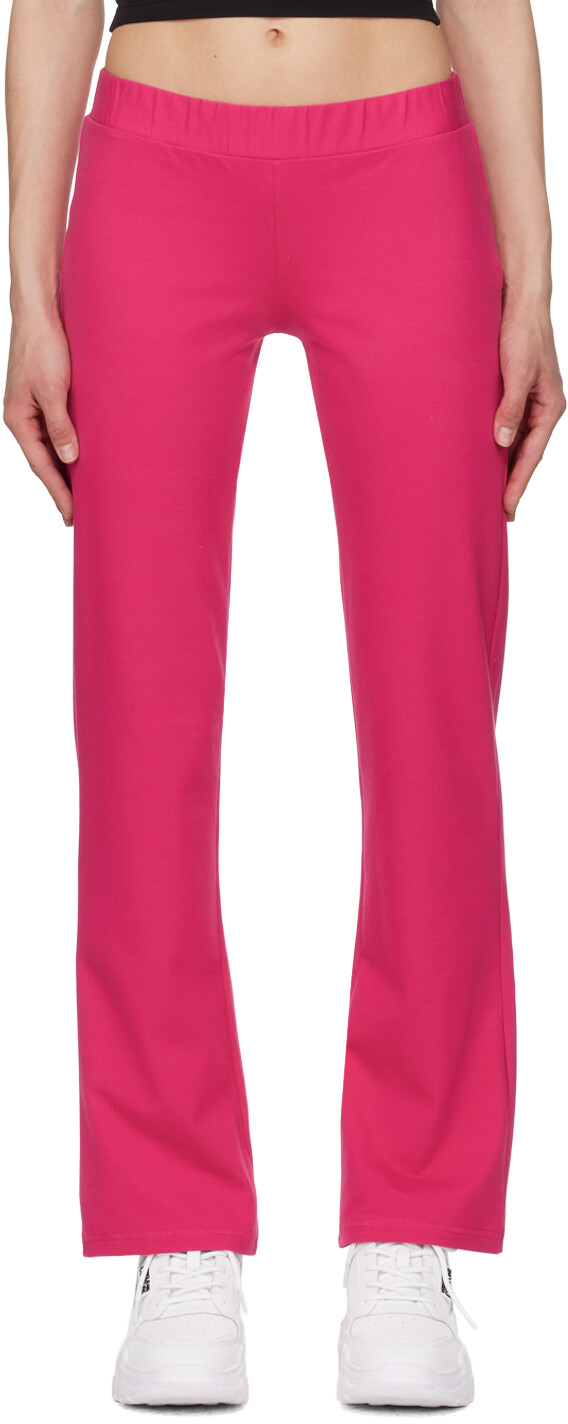 

Розовые брюки для отдыха с отделкой кристаллами Versace Jeans Couture