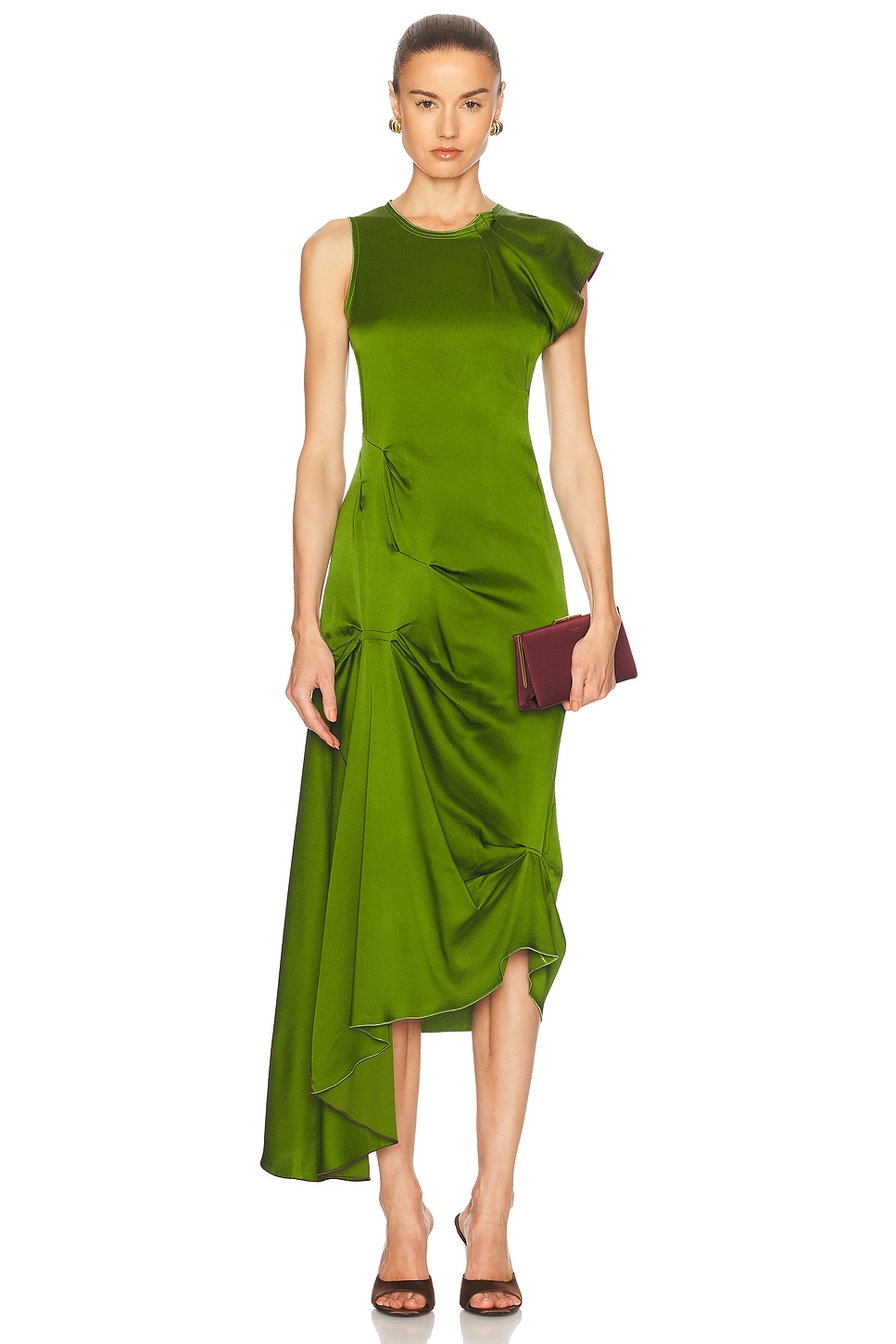 

Платье миди с драпировкой Victoria Beckham, Algae