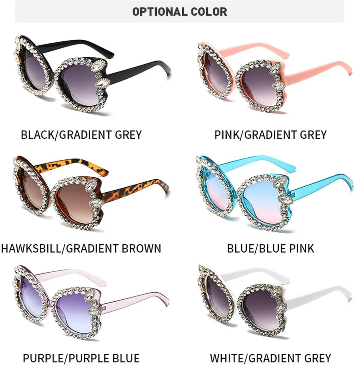 

Ретро-солнцезащитные очки «кошачий глаз» со стразами, винтажные большие солнцезащитные очки с бриллиантами для женщин и девушек, очки для вечеринок mincl, Blue